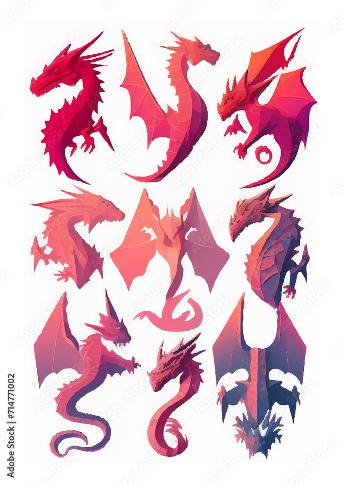 Enchanting Dragon Sticker Set: Dive into a World of Whimsy with Delicate Watercolor Dragons. Perfect for a Touch of Pink Elegance and Oriental Ornamental Magic. Enchanting Dragon Sticker Set: Dive into a World of Whimsy with Delicate Watercolor Dragons. Perfect for a Touch of Pink Elegance and Oriental Ornamental Magic.