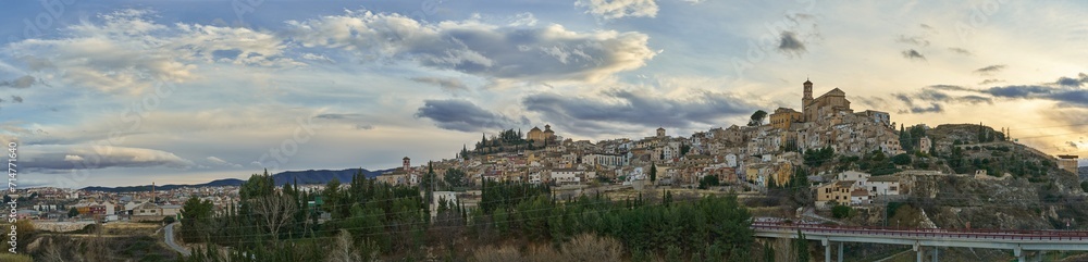 panoramic of the town of Cehegin in Murcia, Spain.