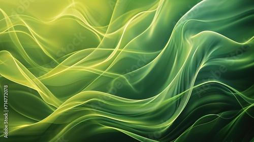 flowing lines green vibrant and verdant landscape background - AI Generated Abstract Art