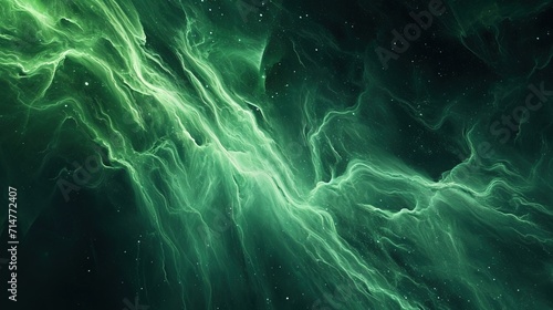 green glowing ethereal plasma flame in space - AI Generated Abstract Art