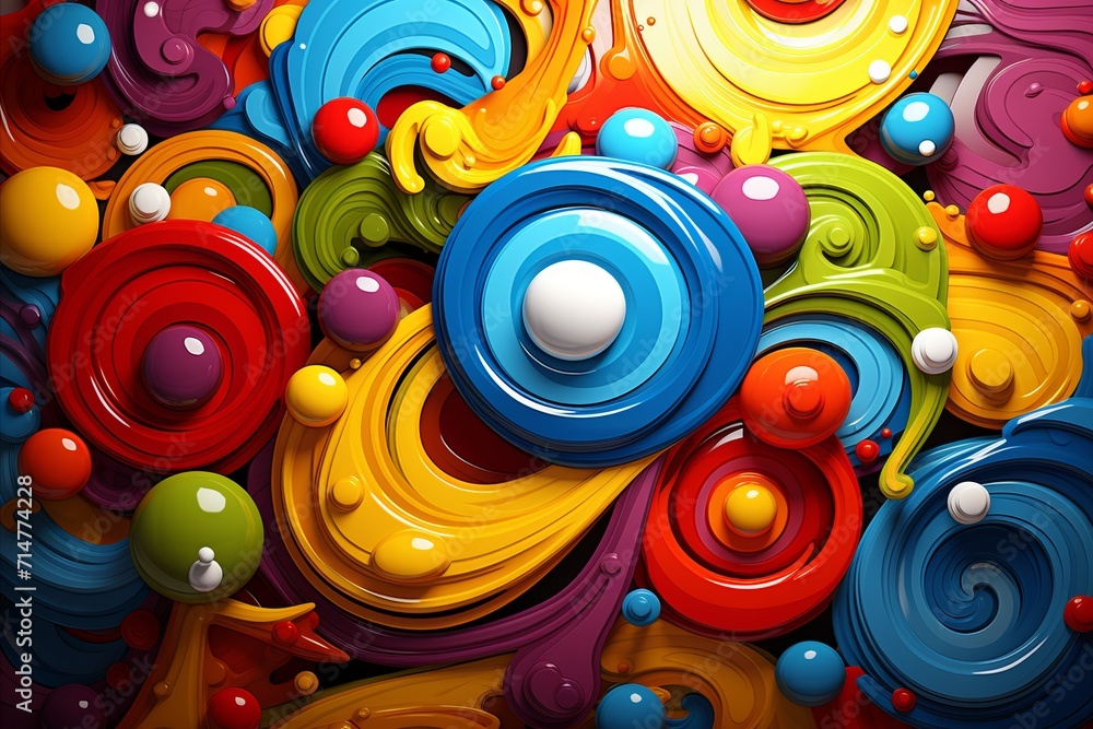 Colorful abstract background with dynamic shapes and bold contrasting colors for vibrant designs