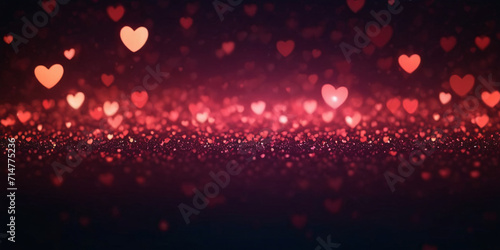 Dark Abstract Heart particles Background generated by AI