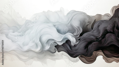Luxury black and white fluid art painting background alcohol ink technique. Luxury colourful smoke texture for interior decoration. Abstract digital artwork