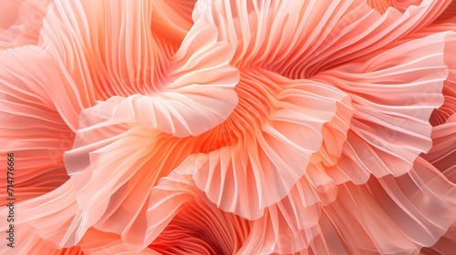 pleated style of textile pattern in peach fuzz color trend of 2024 - AI Generated Abstract Art