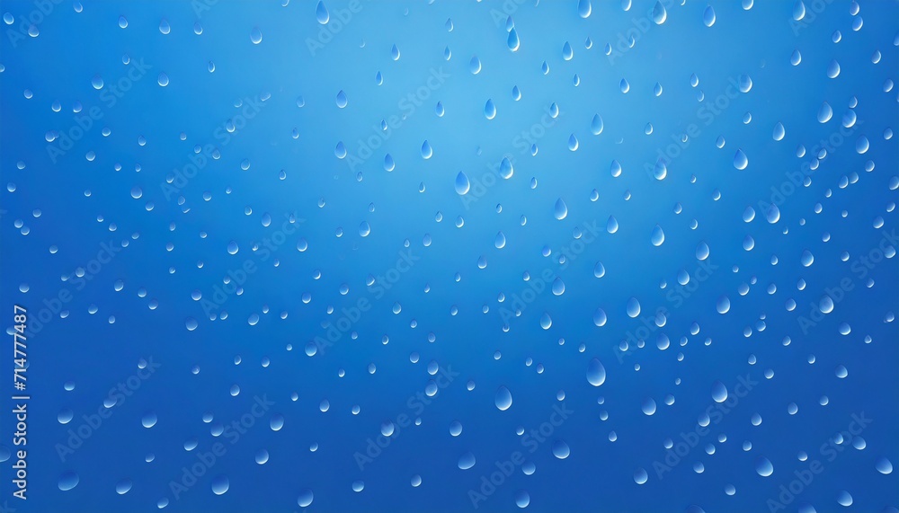 blue water drops on blue background