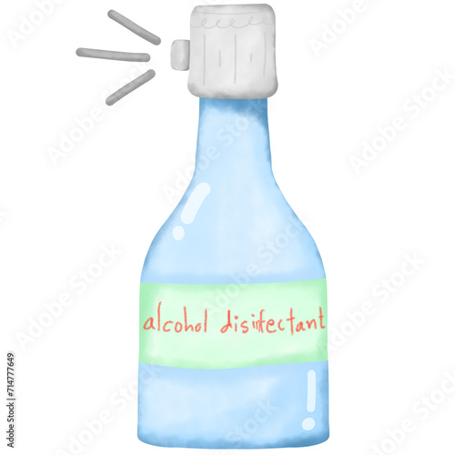 bottle of alcohol disinfectant  
