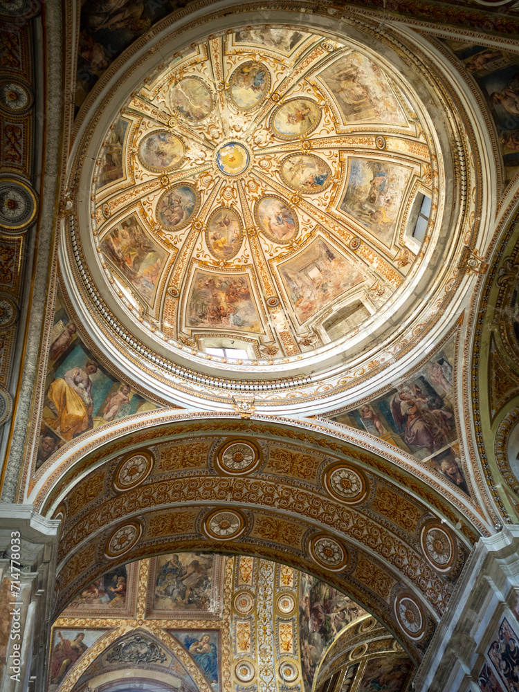 Frescoed dome interior, Gesú Nuovo, Naples