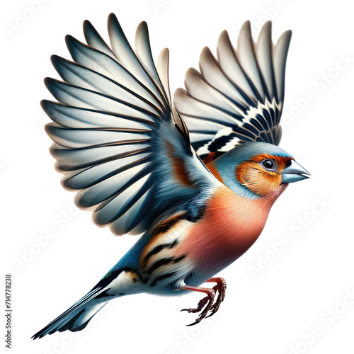 Finch flight isolated on transparent background
