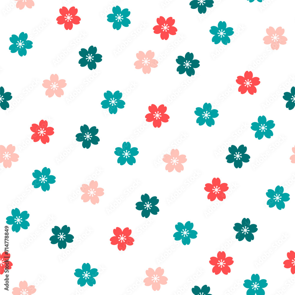 Seamless pattern with colorful sakura flowers Seamless pattern with colorful sakura flowers