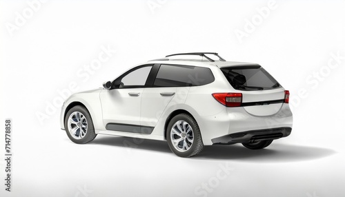 modern white crossover car on a white background with shadow © Wayne