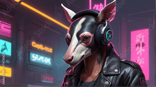 Okapi Synthwave Serenity Down Under by Alex Petruk AI GENERATED