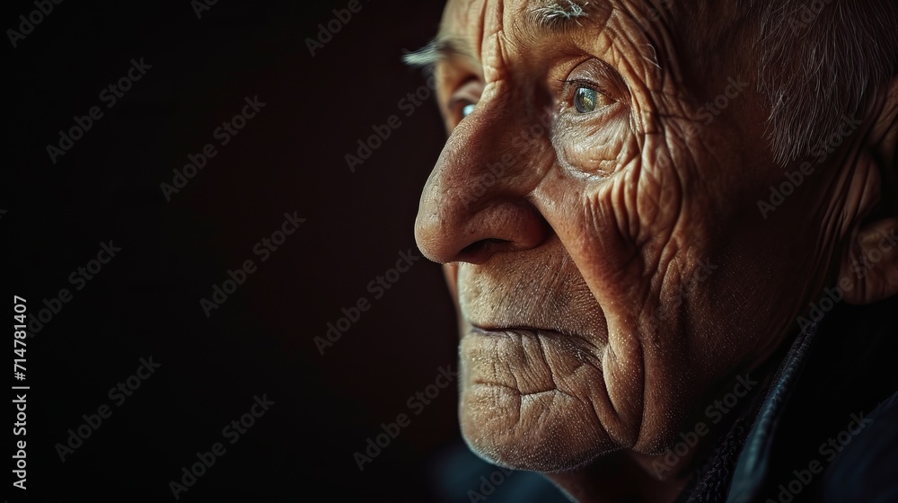 Dramatic Artistic Portrait of Elderly Individual