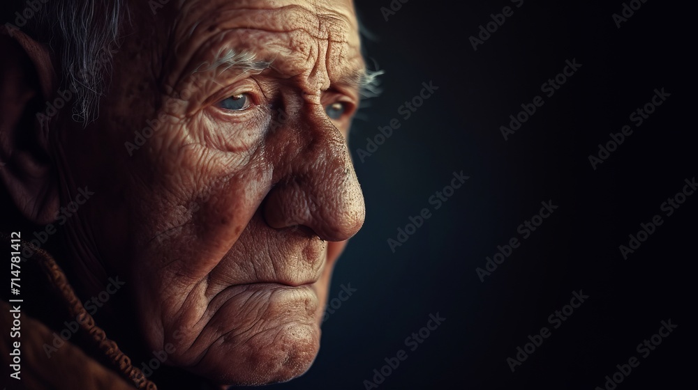 Dramatic Artistic Portrait of Elderly Individual