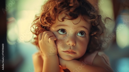 Delicate Expression of Shyness in a Child
