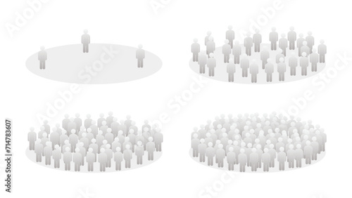 人口密度を模式的に表したイラスト　過疎　過密 photo