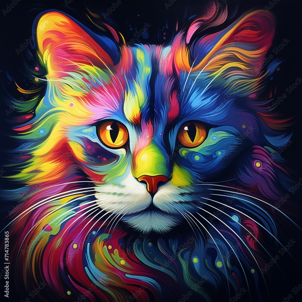 World some nice colorful cat picture