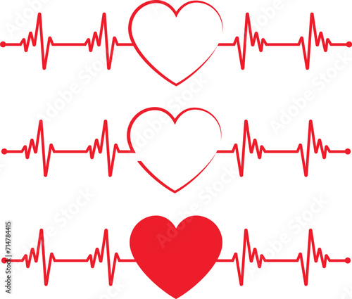 heart and heartbeat vector design