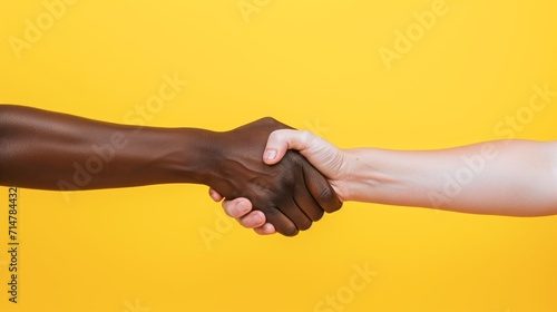 白人と黒人の握手 