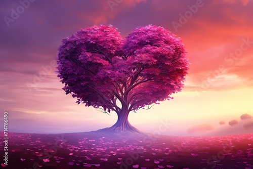 red tree that forms a heart © candra