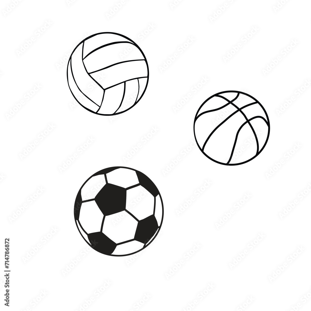 Sport balls doodles illustration draw Sport balls doodles illustration draw