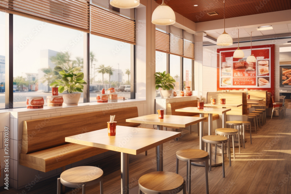 quick service restaurant interior . ai generated quick service restaurant interior . ai generated