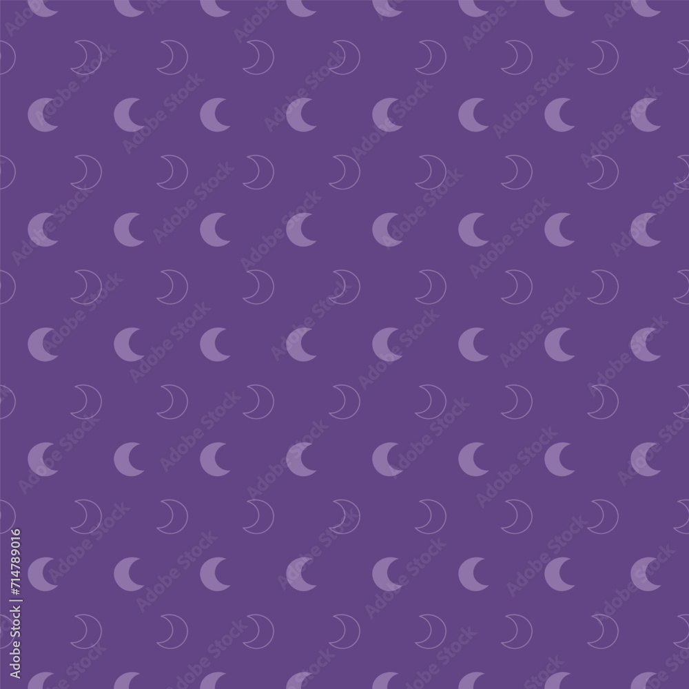 Purple seamless pattern with moon