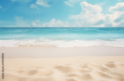 Ruhiges Meer mit Sandstrand, einsamer Strand mit feinem Sand