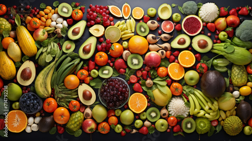 A colorful array of fresh fruits, representing the diversity and bounty of the season © Textures & Patterns