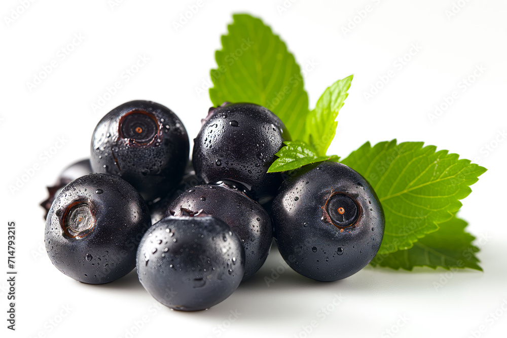 Fresh huckleberry on on white background Fresh huckleberry on on white background
