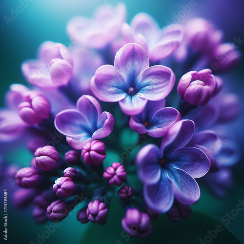 Translucent purple flowers Ai generated art