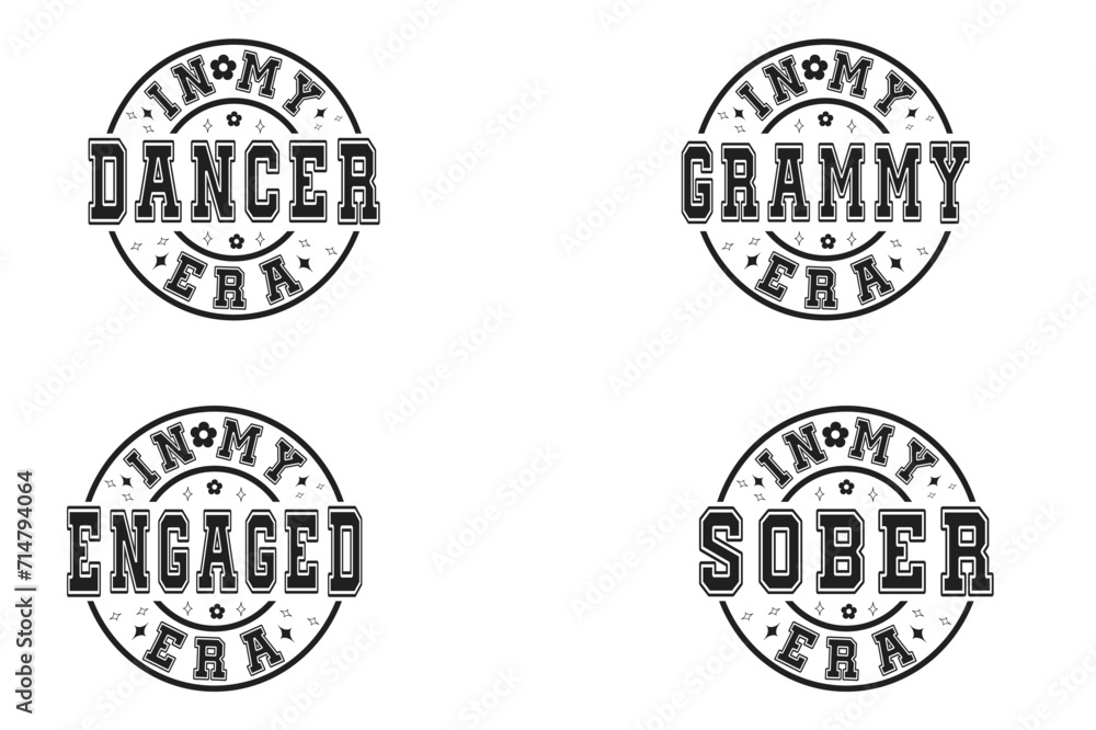 Obraz premium In My Dancer Era, In My Grammy Era, In My Engaged Era, In My Sober Era retro T-shirt