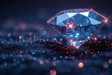 diamond isolated on dark-blue background. 