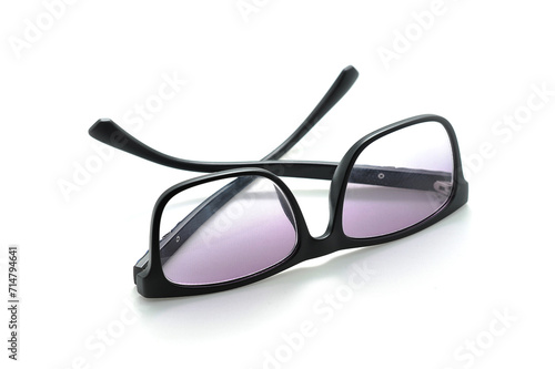 black glasses with light tinting
