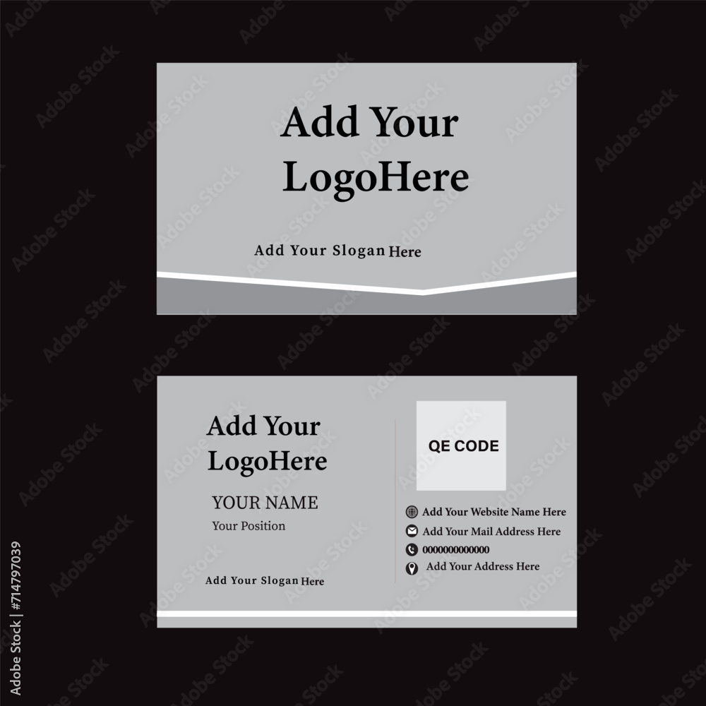 Business Card Design, Creative and Unique Company card, Personal Card Design, Creative Black texture, Gray and White  combination visiting card Design.