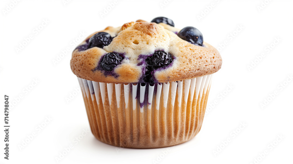 Blueberry muffin isolated on a white background Blueberry muffin isolated on a white background