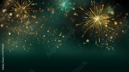 Beautiful creative holiday background with fireworks and sparkles