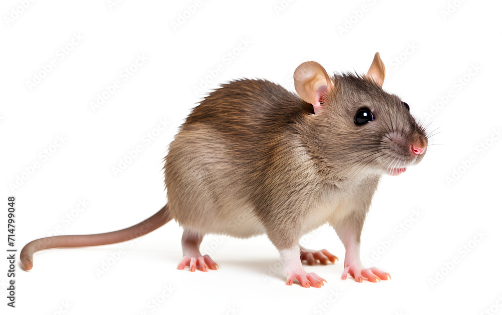close-up rat on white background close-up rat on white background