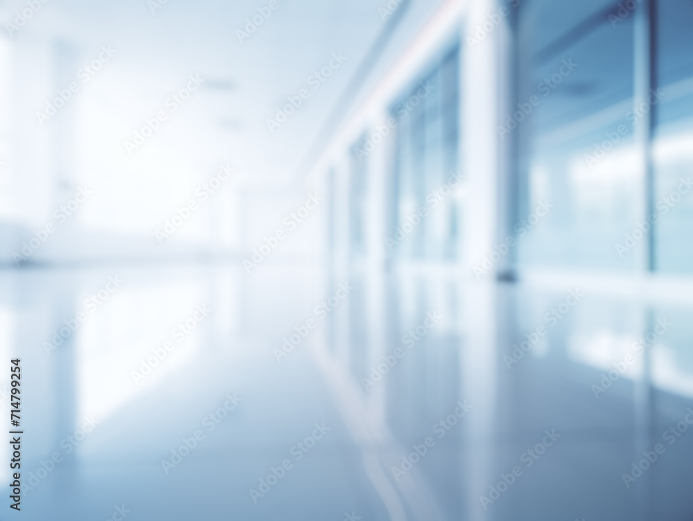 Blurred view of a gleaming office interior reflecting the hustle of business life. Generative AI Blurred view of a gleaming office interior reflecting the hustle of business life. Generative AI