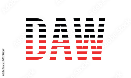 DAW three initial letter iconic line negative space minimal logo design vector template. monogram, abstract, wordmark, business, typography, minimalist, brand, company, flat, modern, unique, simple