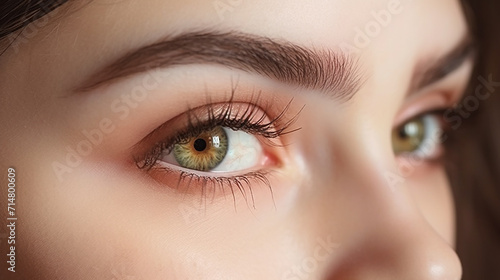 eyes and eyebrows closeup. portrait of a beautiful woman