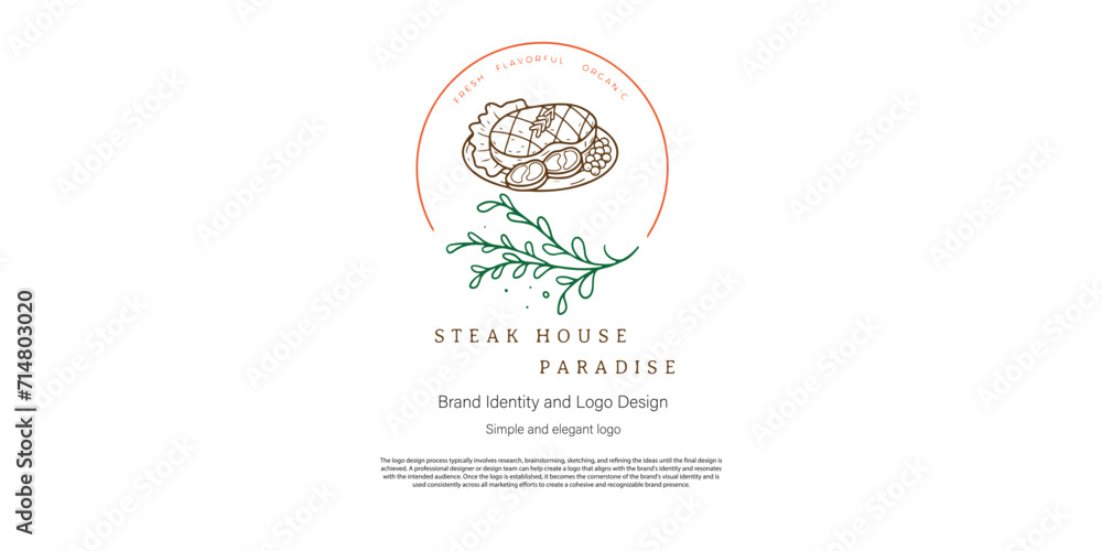 Fototapeta premium food and restaurant logo design for graphic designer or web developer