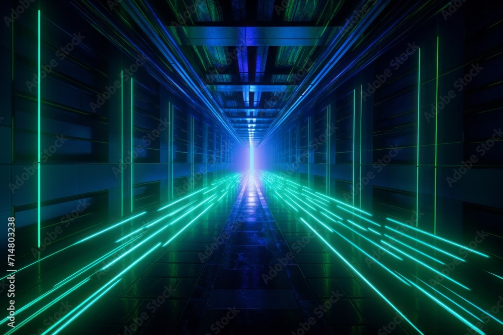 Modern futuristic neon background. Glowing tunnel with colored light streaks. Modern futuristic neon background. Glowing tunnel with colored light streaks.