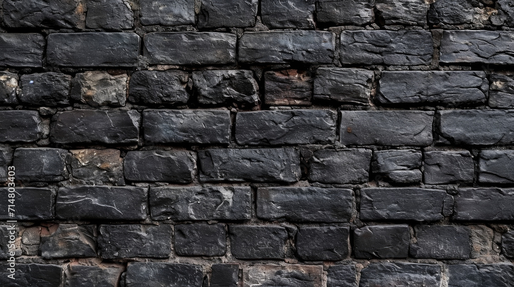The panoramic texture of the black brick wall, brickwork background for design or backdrop The panoramic texture of the black brick wall, brickwork background for design or backdrop