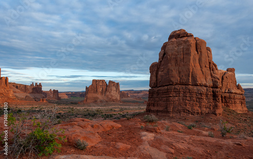 Sandstone formations seen from La Sal Mountains Viewpoint, Arches National Park