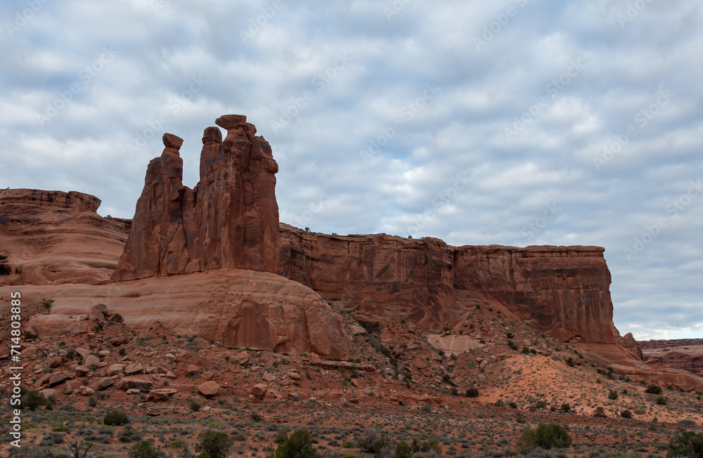 Sandstone formations seen from La Sal Mountains Viewpoint