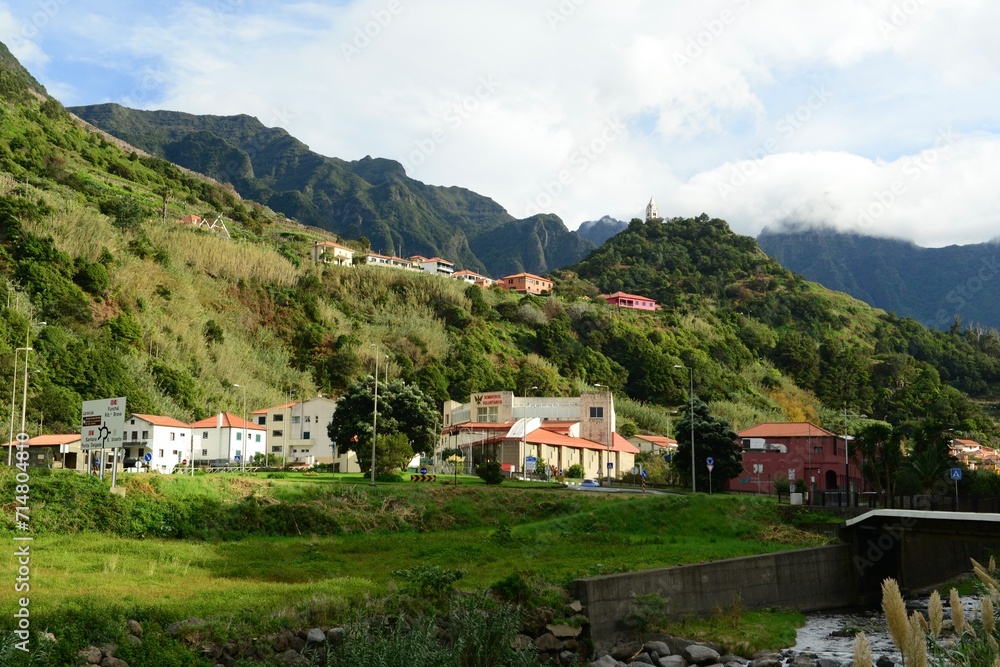 St. Vincent, Madeira island, Portugal. A beautiful lush church town on the North of the island.