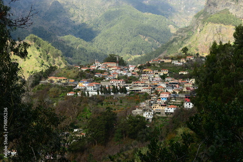 Madeira island, Portugal. the mountain small town of Curral das Freiras. photo