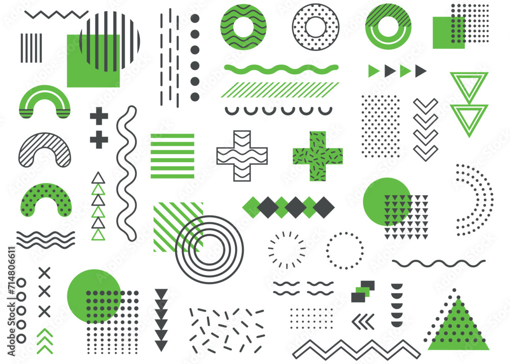Abstract green and black geometric shape of rectangle modern elements ...