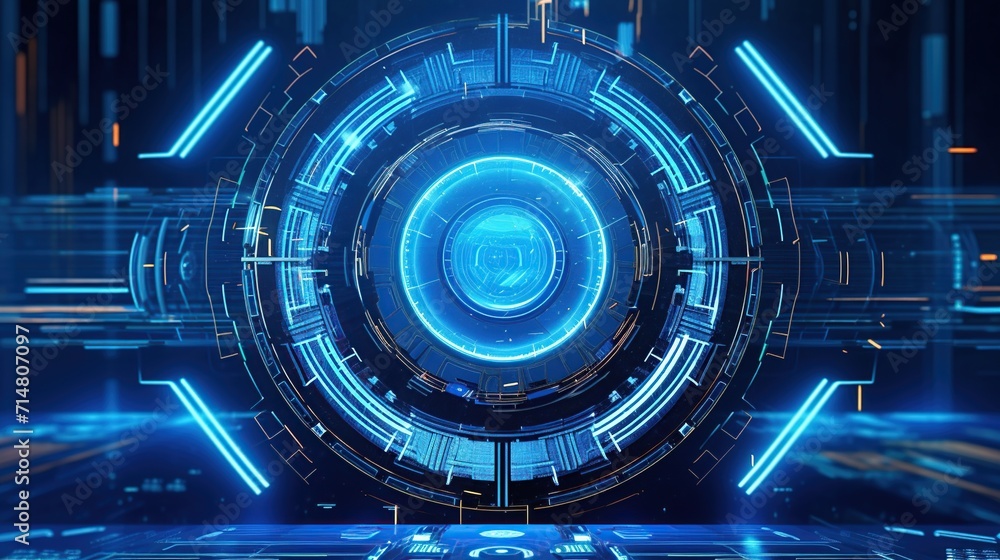 Futuristic Sci-Fi glowing HUD circle element Futuristic Sci-Fi glowing HUD circle element