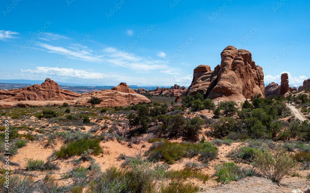 View from Devils Garden Hiking Trail in Arches National Park View from Devils Garden Hiking Trail in Arches National Park